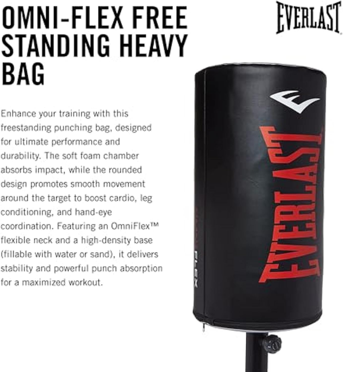 Freestanding Adjustable Punching Bag for Adults | Heavy Boxing Bag with Stand | Free Standing Punching Bag for