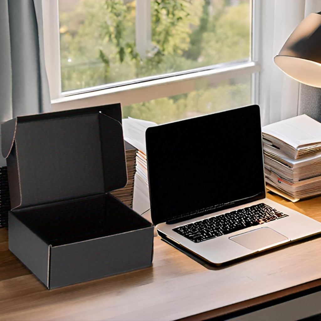 Black Shipping Boxes 12x9x4 Inches, 20 Pack