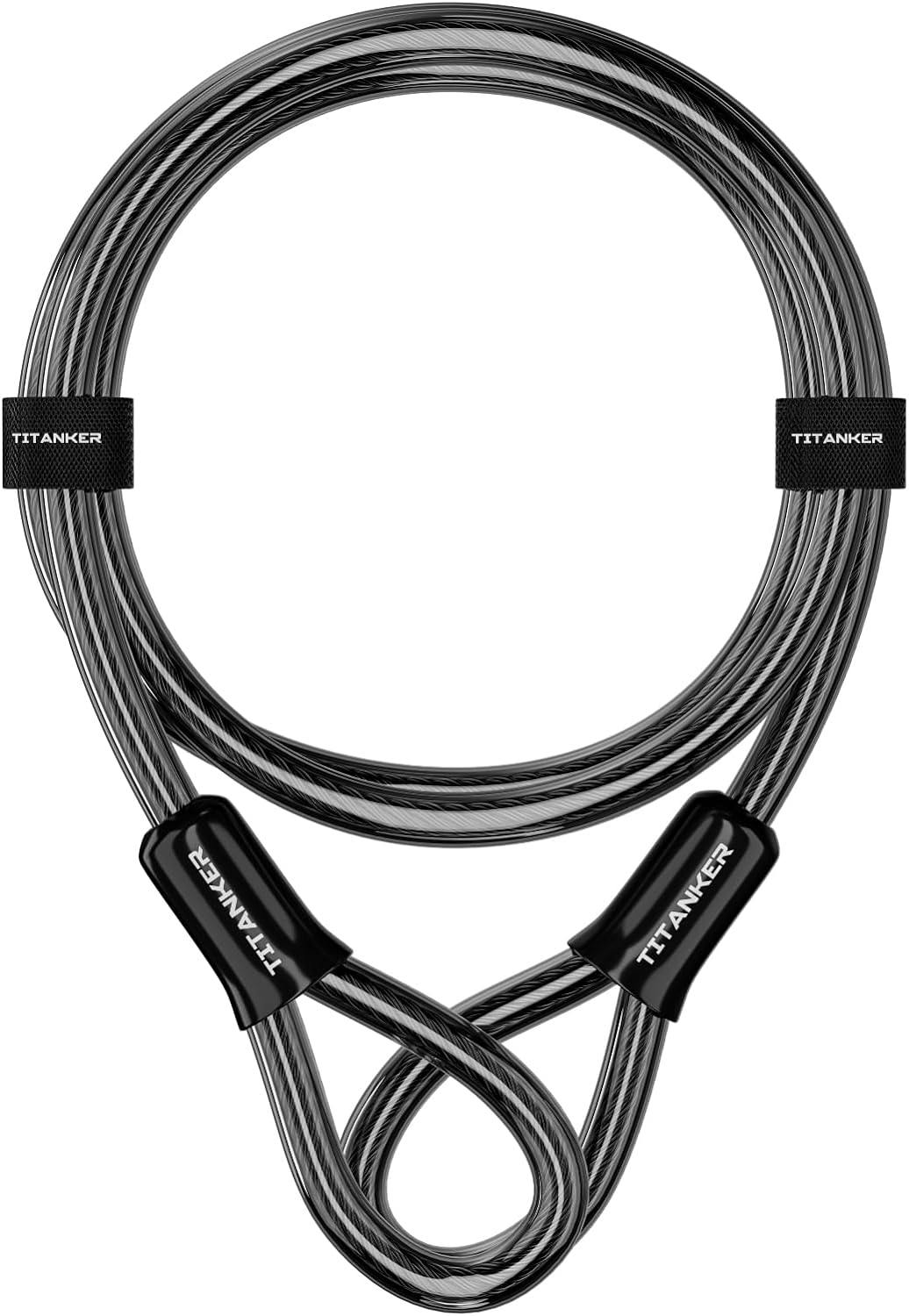 Bike Lock Cable,12mm Thick Security Cable with Loops Heavy Duty Steel Cable Vinyl Coated Bike Cable Lock Security