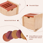 Wooden Coin Box with Lid Object Permanence 6-12 Months
