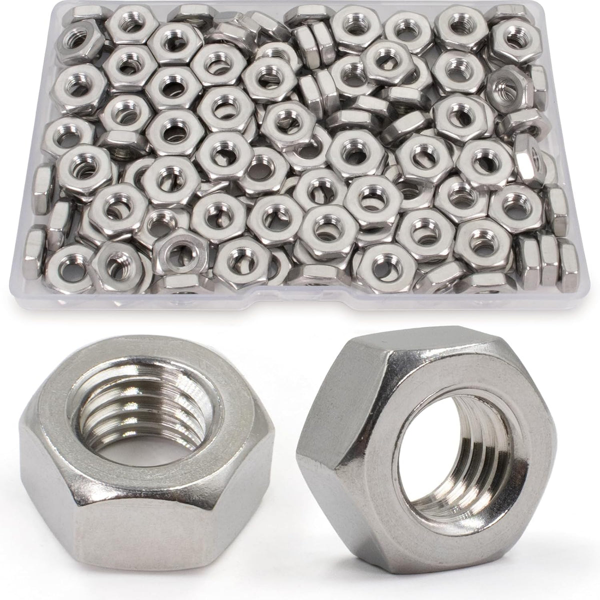 ZQZ #6-32 Hex Nuts,220PCS Stainless Steel Hardware Nut 304 ss Threaded Nut