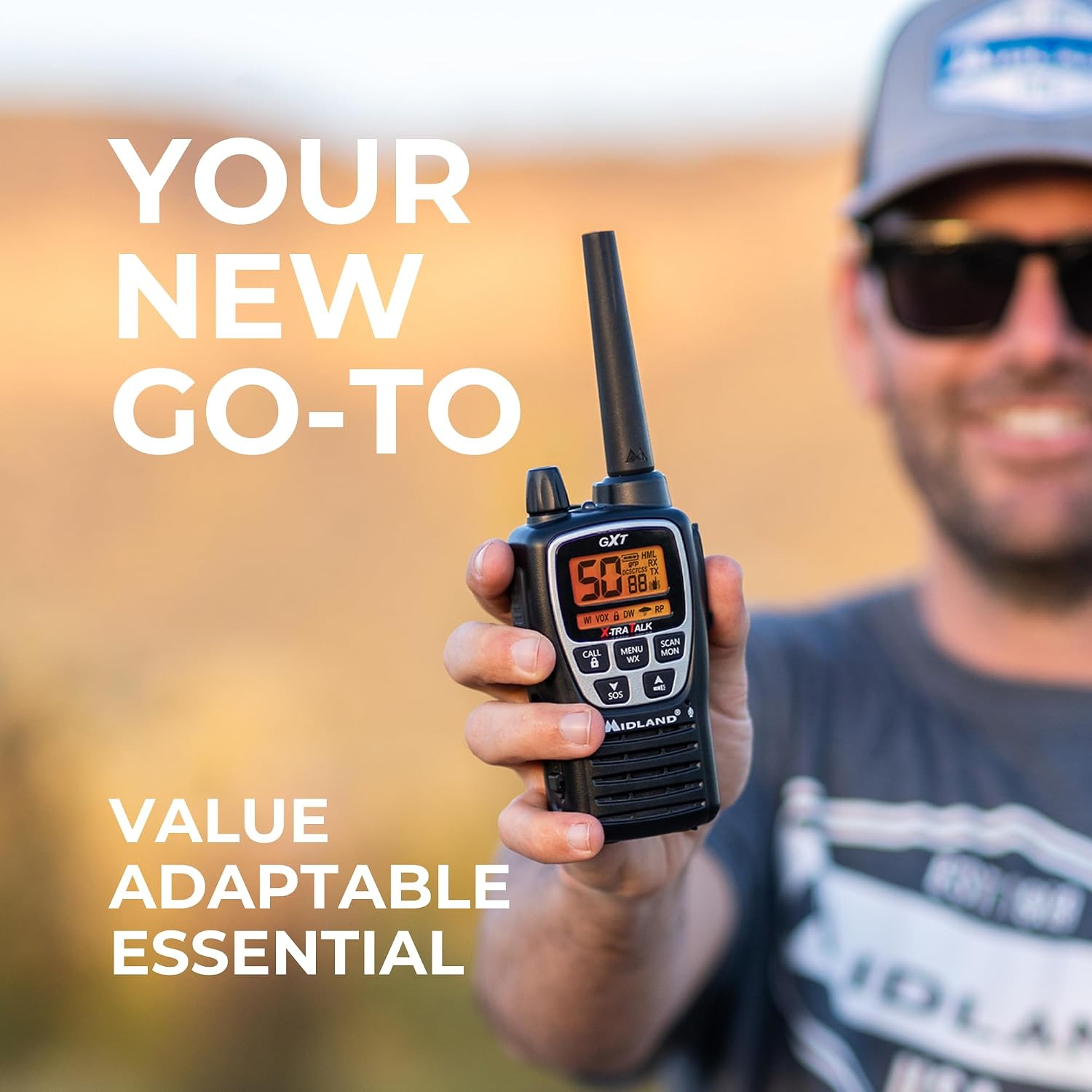 GXT3000 GMRS JIS4 Two-Way Radio, Black/Silver, 2-Pack | 50-Channel, Repeater Capable, Long Range, 142 Privacy Codes