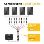 BougeRV Solar Parallel Connectors, 2 to 8 Y Branch 10AWG Extra Long Cable