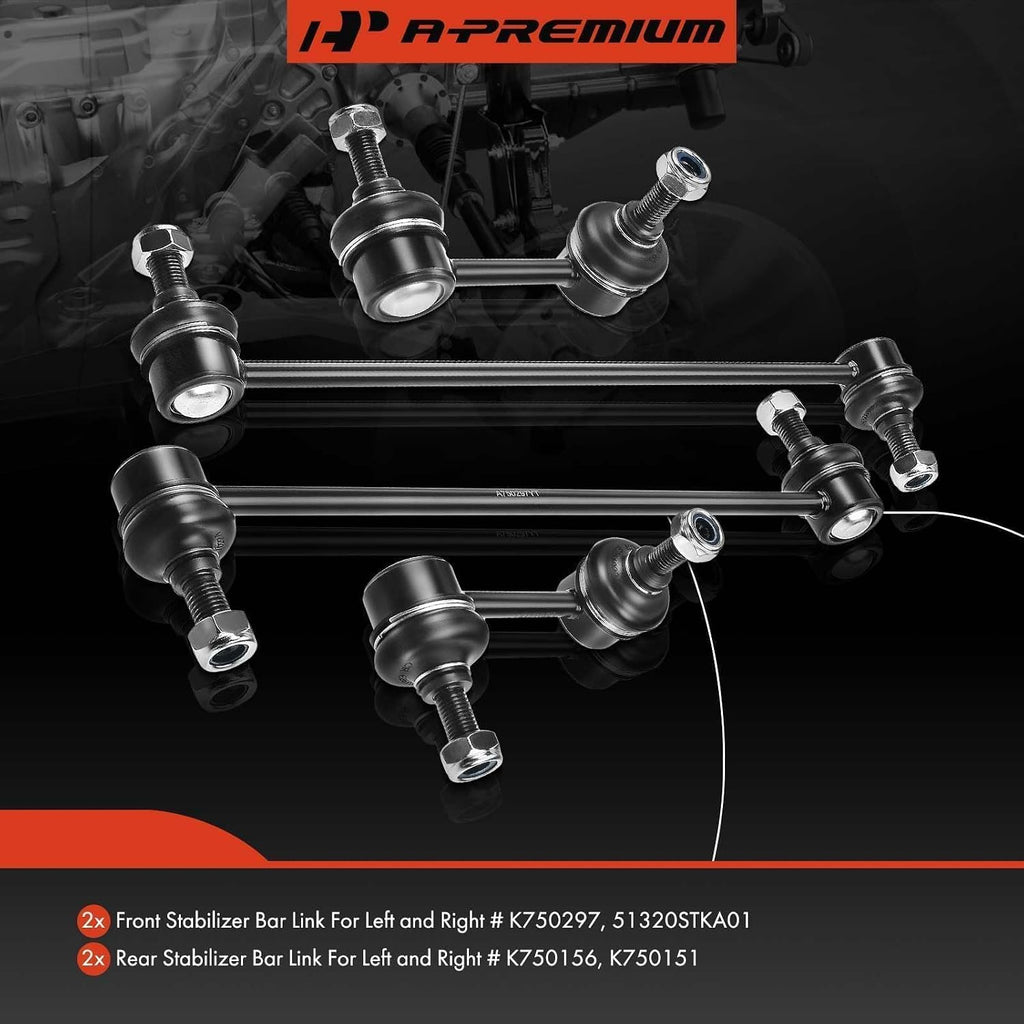 A-Premium Front & Rear Sway Bar Link Stabilizer Bar End Link Kit