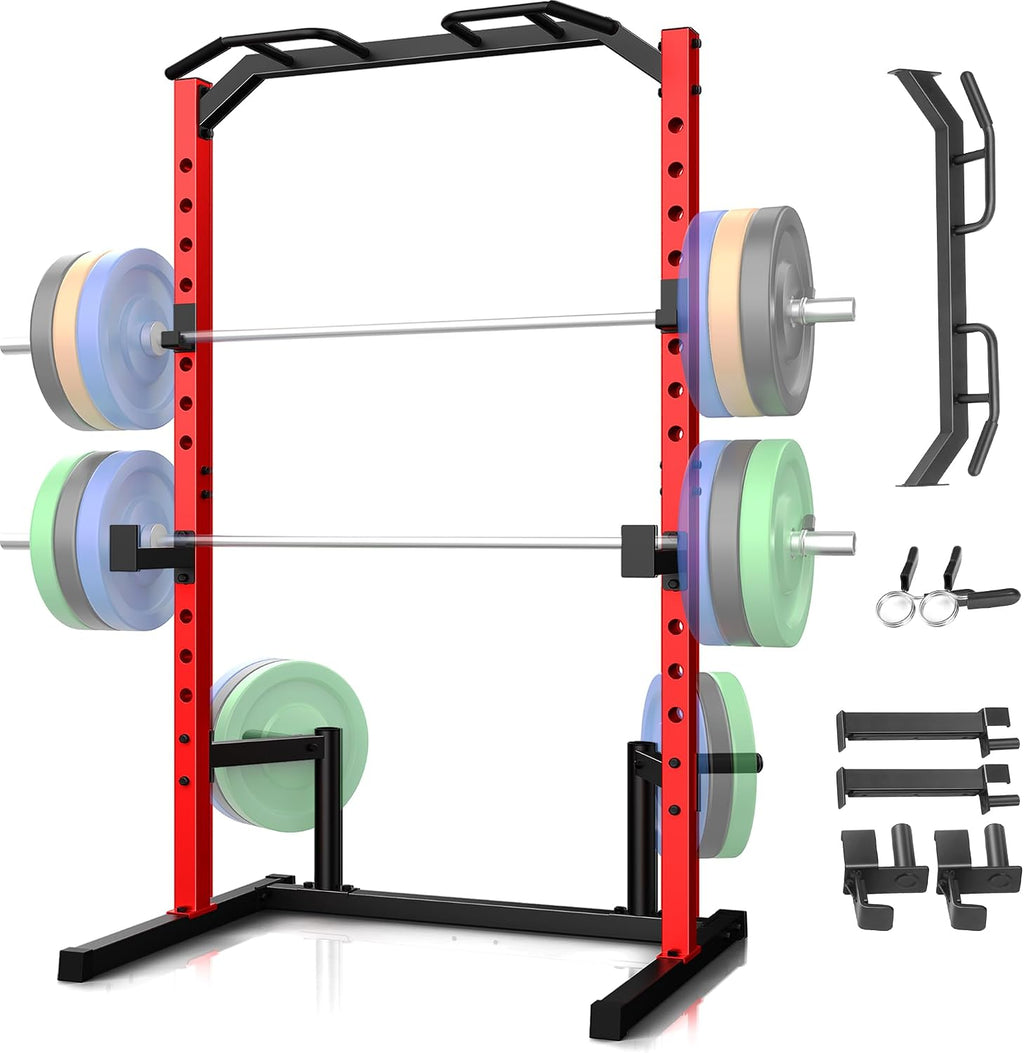 Squat Rack Power Cage for Home Gym | Squat Rack with Pull-up Bar, J-Hooks, More Training Attachment for Home Gym