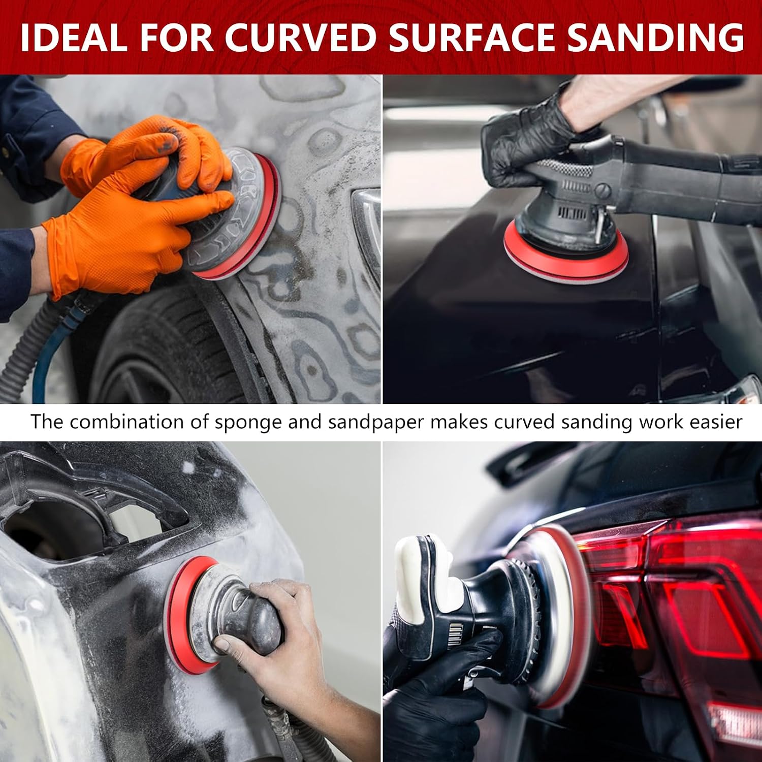 Shinboc 18 PCS 5 Inch Sanding Sponge Assortment, Bowling Ball Sanding Pads | 180-3000 Grit, Hook and Loop Sandpaper