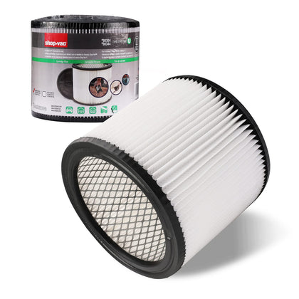 90304/90344 Cartridge Filter for 5+ Gal Vacuums, 1 Pack, Reusable