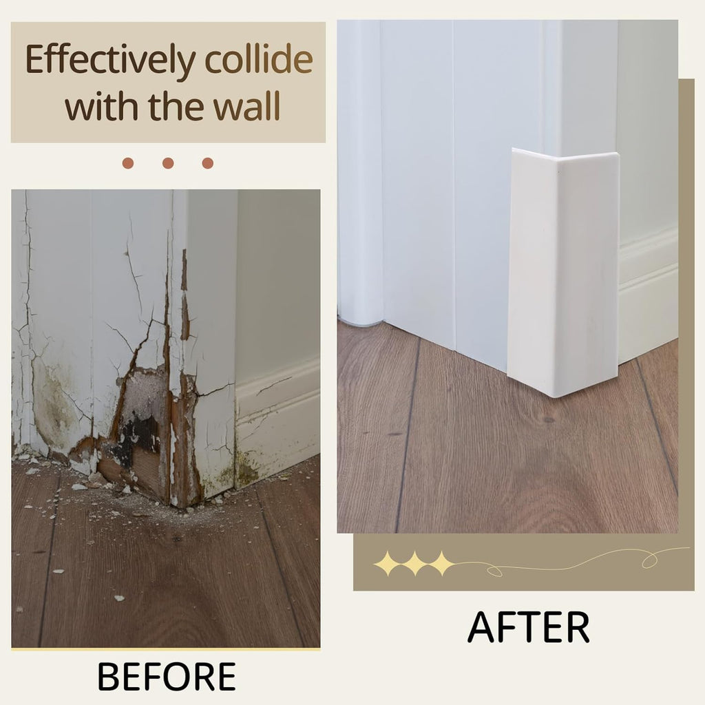 Baseboard Corner Protectors Self Adhesive, White, 8 Pcs