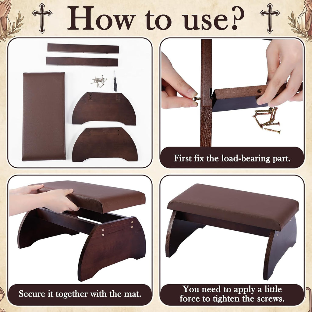 Prayer Kneeler Bench, Wooden Kneelers for Praying