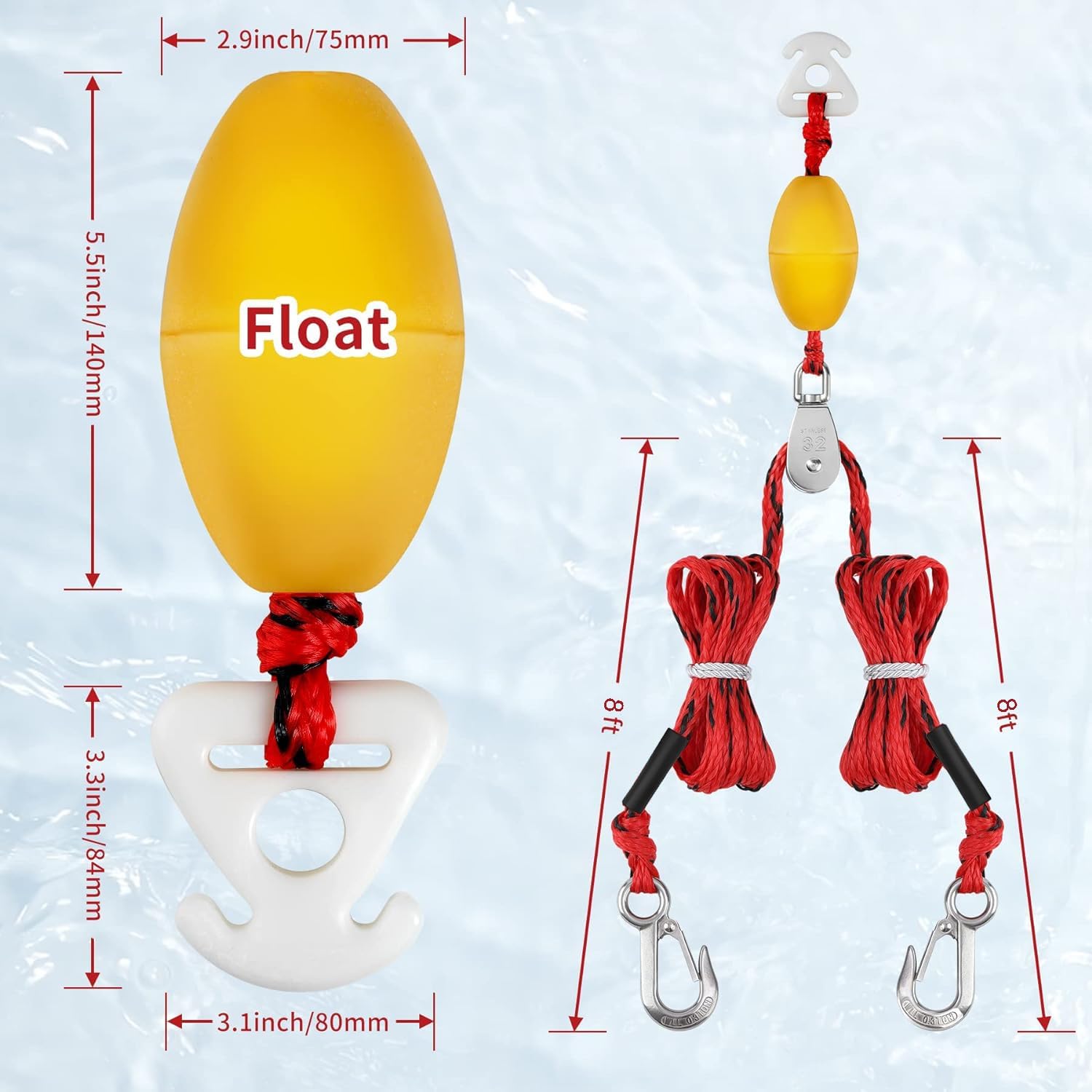 Heavy Duty Boat Tow Harness for Tubing, Watersports Self Centering Tow Rope for Tubing, Boat Tow Harness for Towing