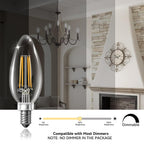 Candelabra LED Bulbs, E12 60W Equivalent Dimmable for Chandelier Light