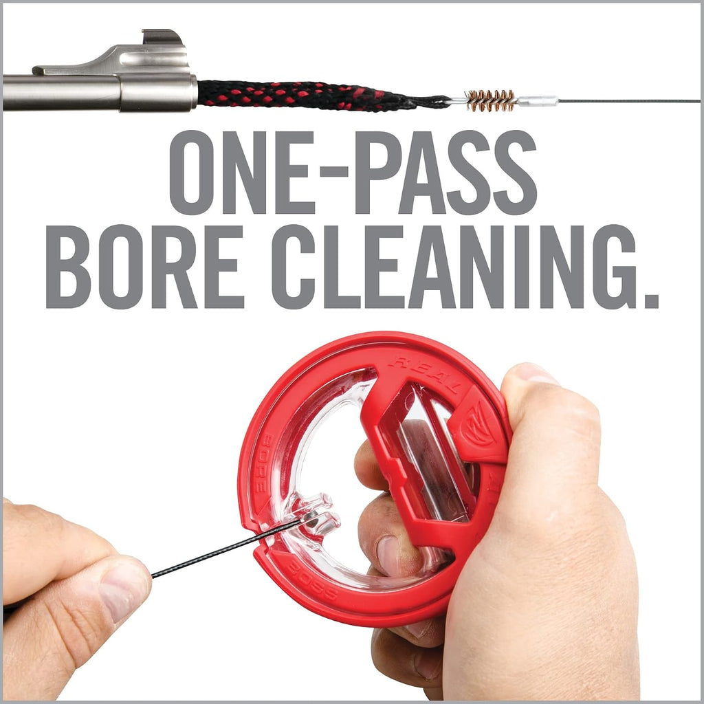 Bore Boss Gun Cleaning System - Rapid Pull Through Barrel & Bore Cleaning Cable with Integrated Brush & Mop - Choose