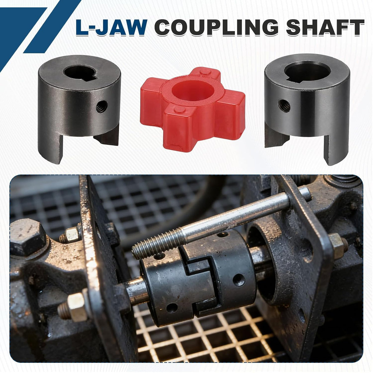 MECCANIXITY Flexible Coupling Coupler Set 15/32" to 15/32" L050 L-Jaw