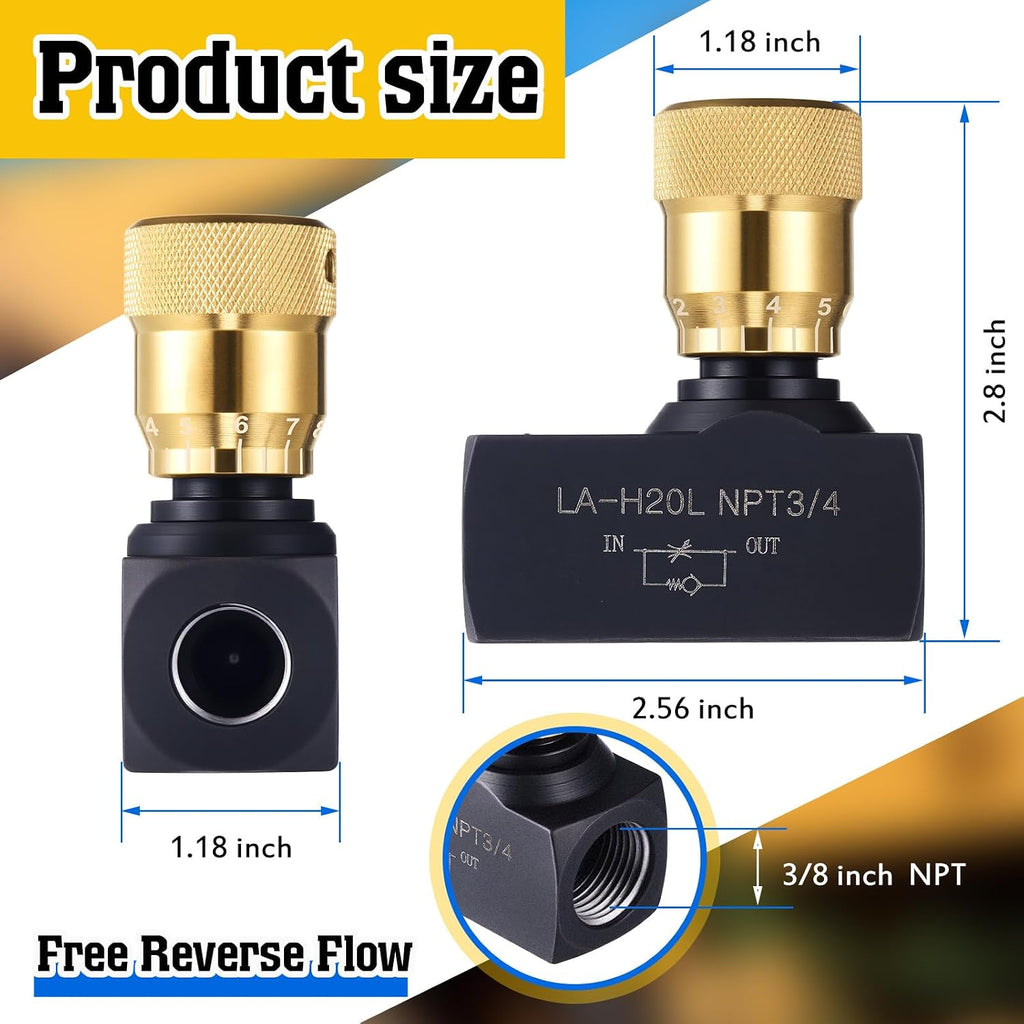 Pelopy 1 Pcs 3/4 Inch NPT Ports Hydraulic Flow Control Needle Valve