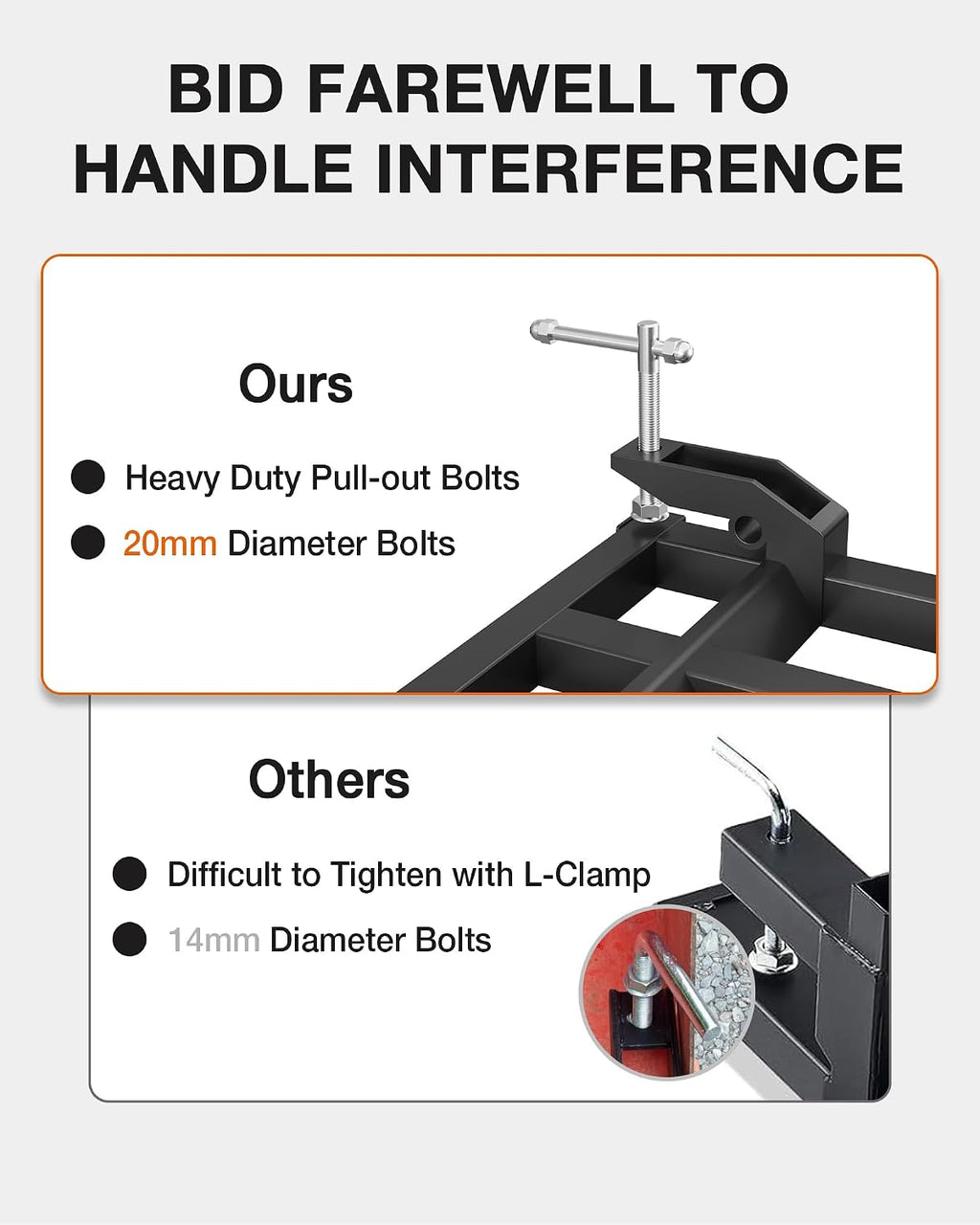 48 in Bucket Clamp on Pallet Forks 2500 LBS Heavy Duty | with 5 Tines for Tractor Accessories,Loader Bucket, Skid Steer