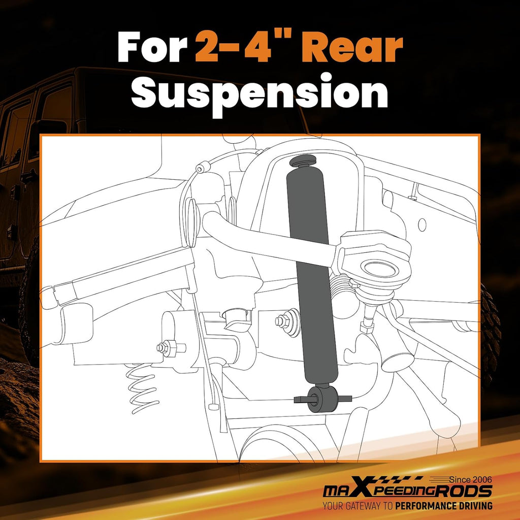 maXpeedingrods 2-4” Rear Drop Shock for Chevy Silverado/Sierra 1500 99-18