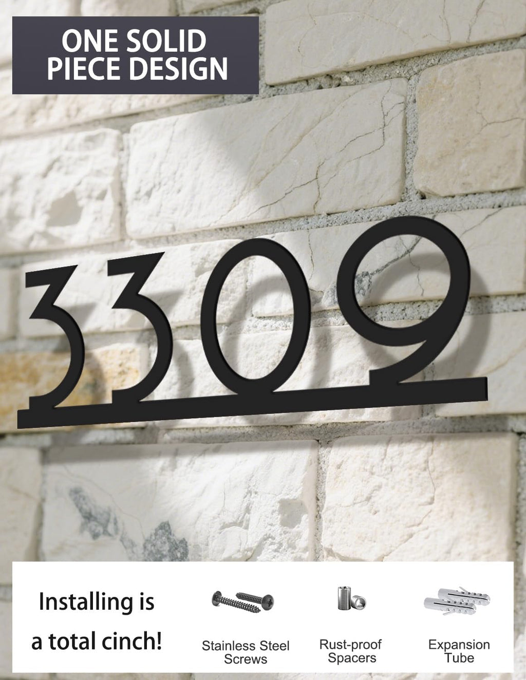 Personalized Metal House Numbers | 5-7 Inch High Visibility for Outside | Floating Mount | 14-Gauge Steel - Perfect