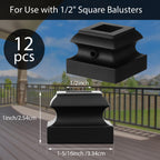 12 Pcs Iron Baluster Shoes for Square Staircase Balusters