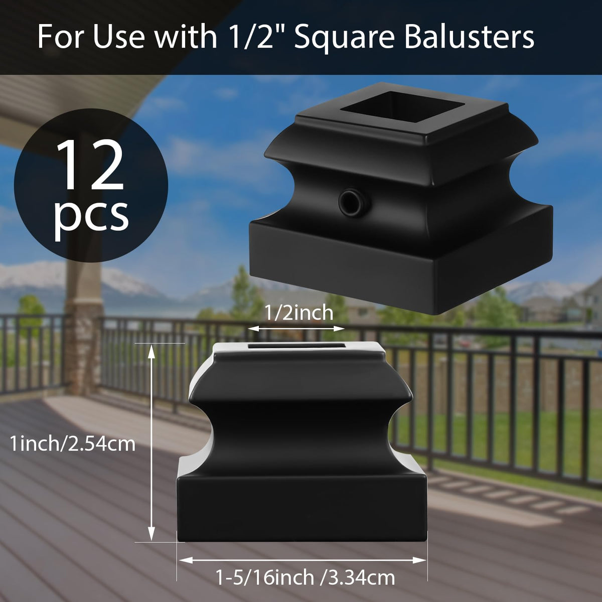 12 Pcs Iron Baluster Shoes for Square Staircase Balusters