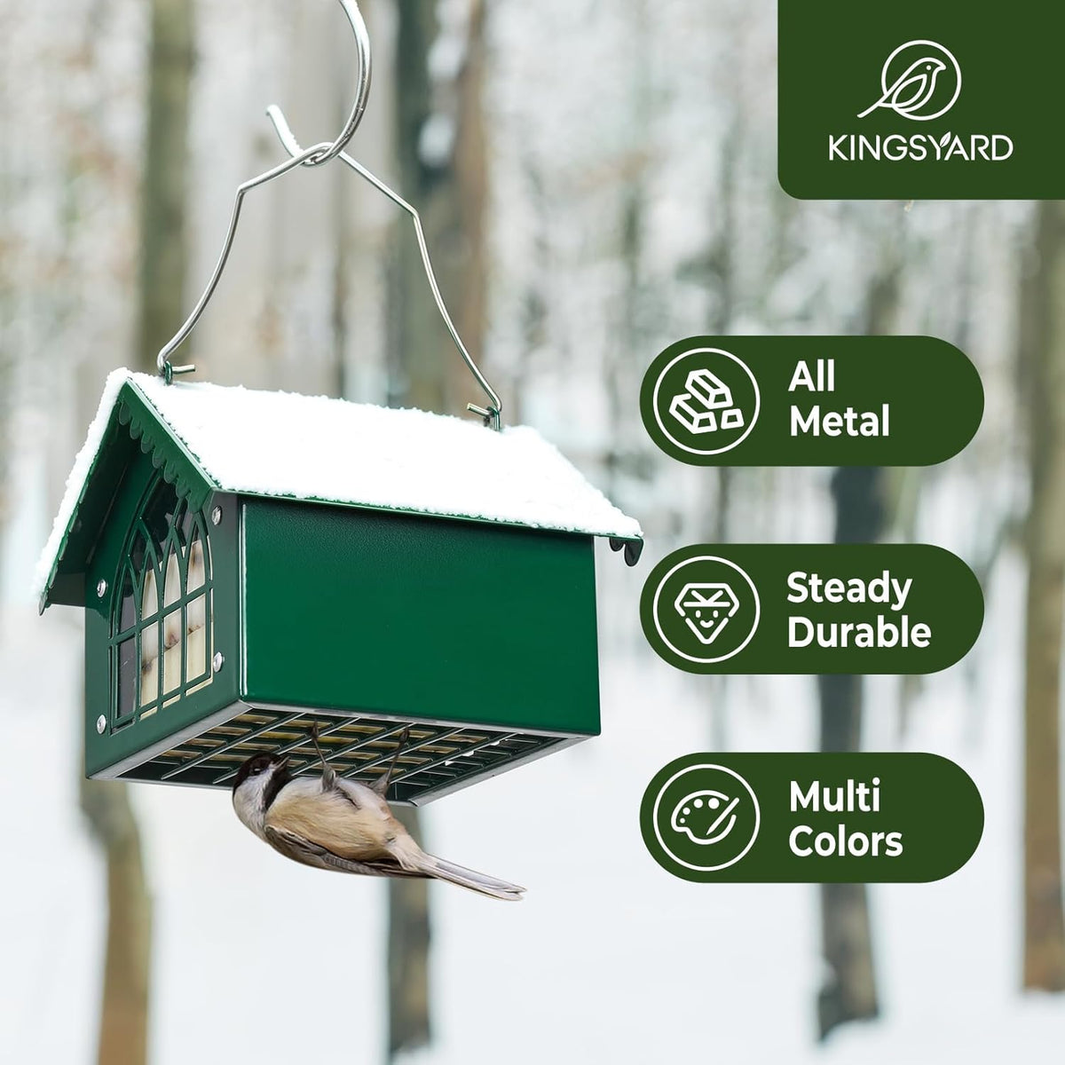 Metal Upside Down Double Suet Bird Feeder