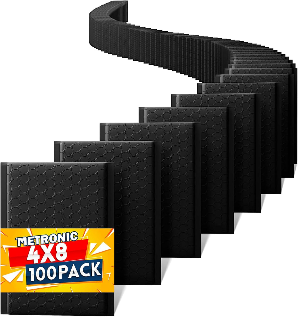 Small Bubble Mailers 4x8 Inch 100 Pack Black Padded Envelopes