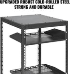 VEVOR 20U Open Frame Server Rack, 23''-40'' Adjustable Depth, Free Standing or Wall Mount Network Server Rack, 4 Post AV Rack with Casters, Holds All Your Networking IT Equipment AV Gear Router Modem