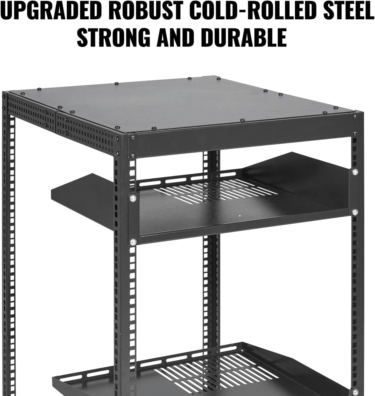 VEVOR 20U Open Frame Server Rack, 23''-40'' Adjustable Depth, Free Standing or Wall Mount Network Server Rack, 4 Post AV Rack with Casters, Holds All Your Networking IT Equipment AV Gear Router Modem