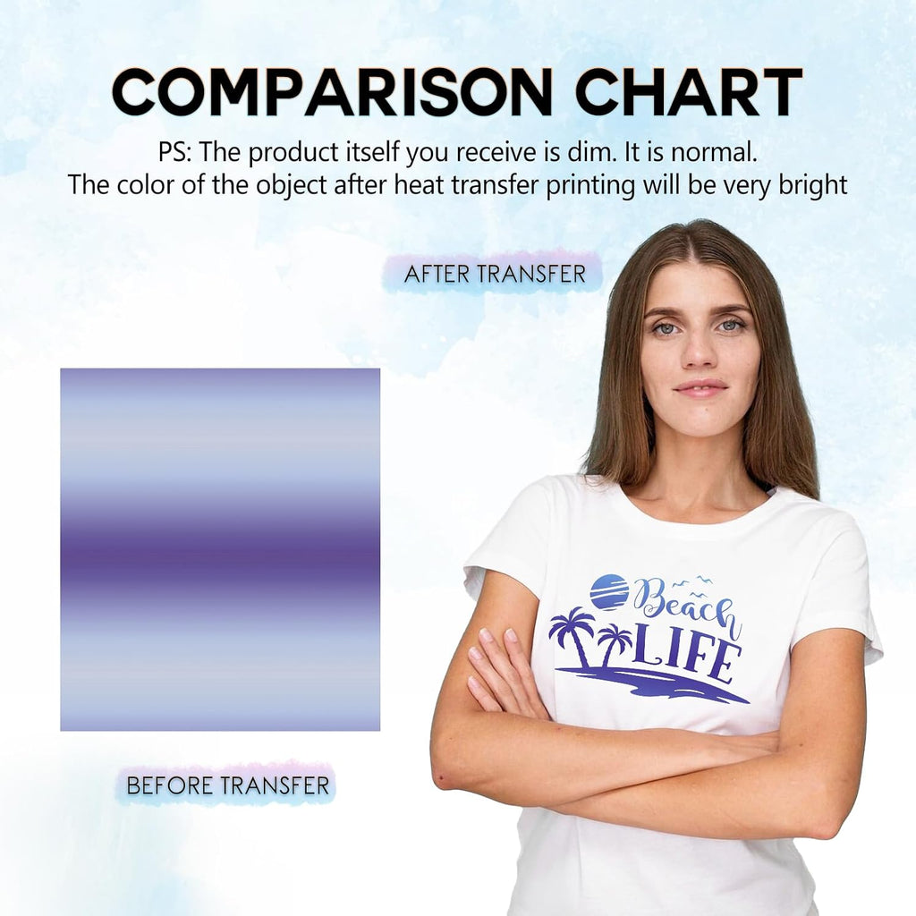 Gradient Rainbow Sublimation Ink Transfer Paper 12 Sheets 12"x10" | Watercolor sublimation transfer sheets,works with