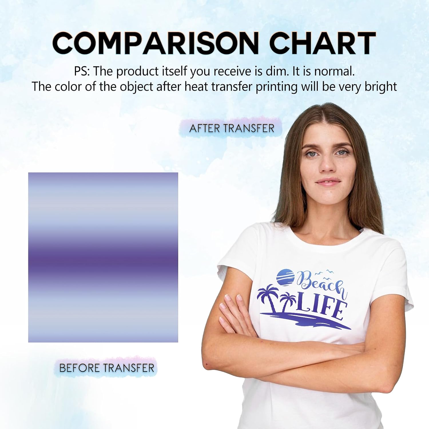 Gradient Rainbow Sublimation Ink Transfer Paper 12 Sheets 12"x10" | Watercolor sublimation transfer sheets,works with