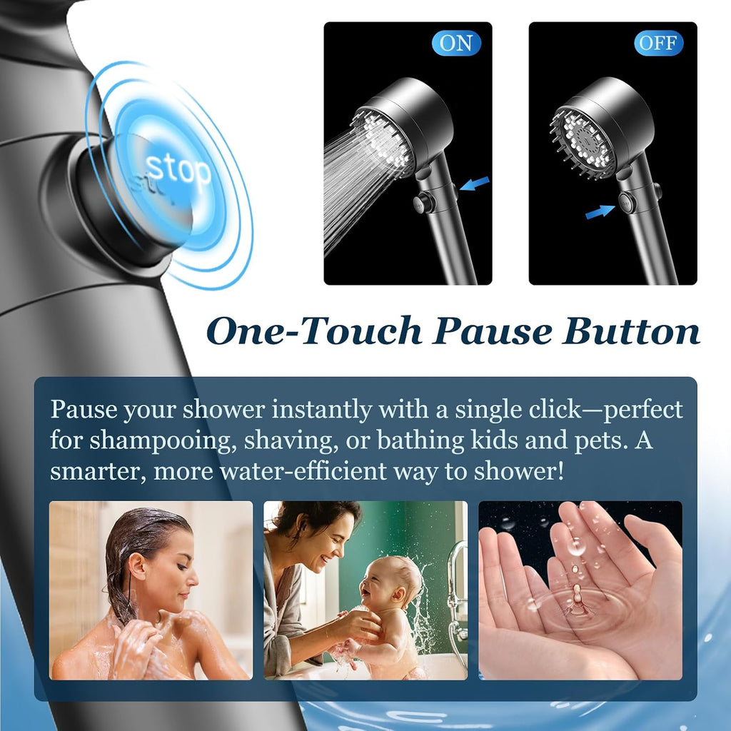 Filtered Shower Head with Handheld, High Pressure Shower Filter Head