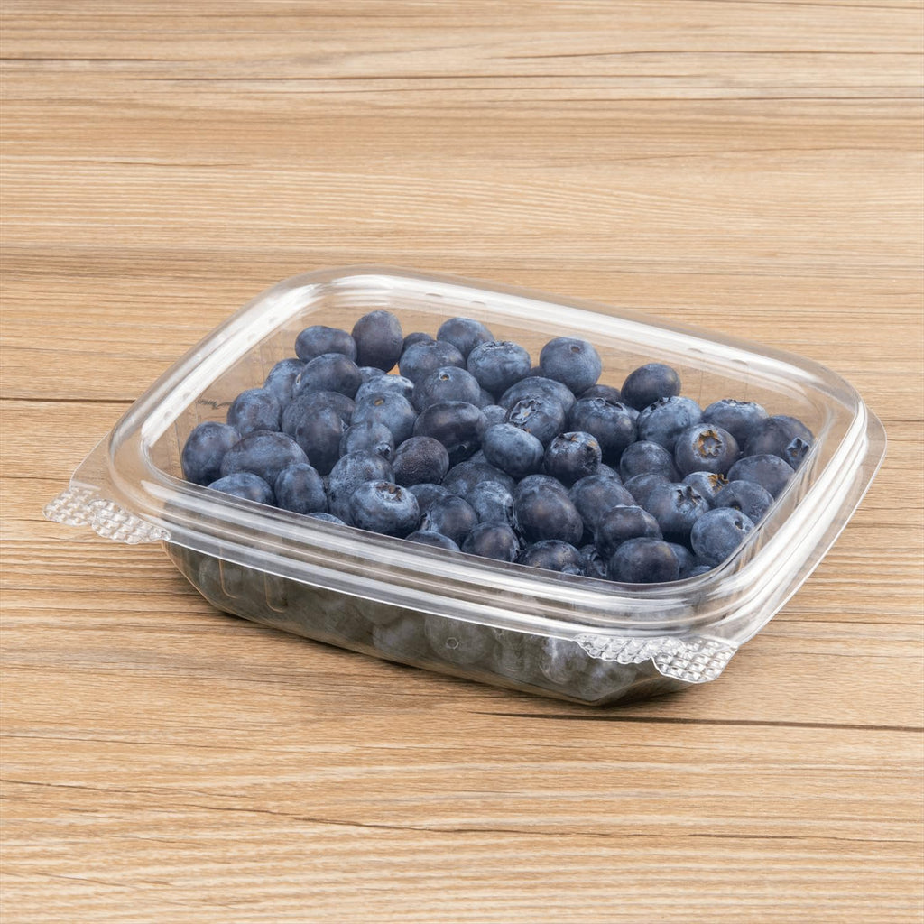 8 oz Clear Plastic Clamshell Containers with Hinged Lids, 200ct