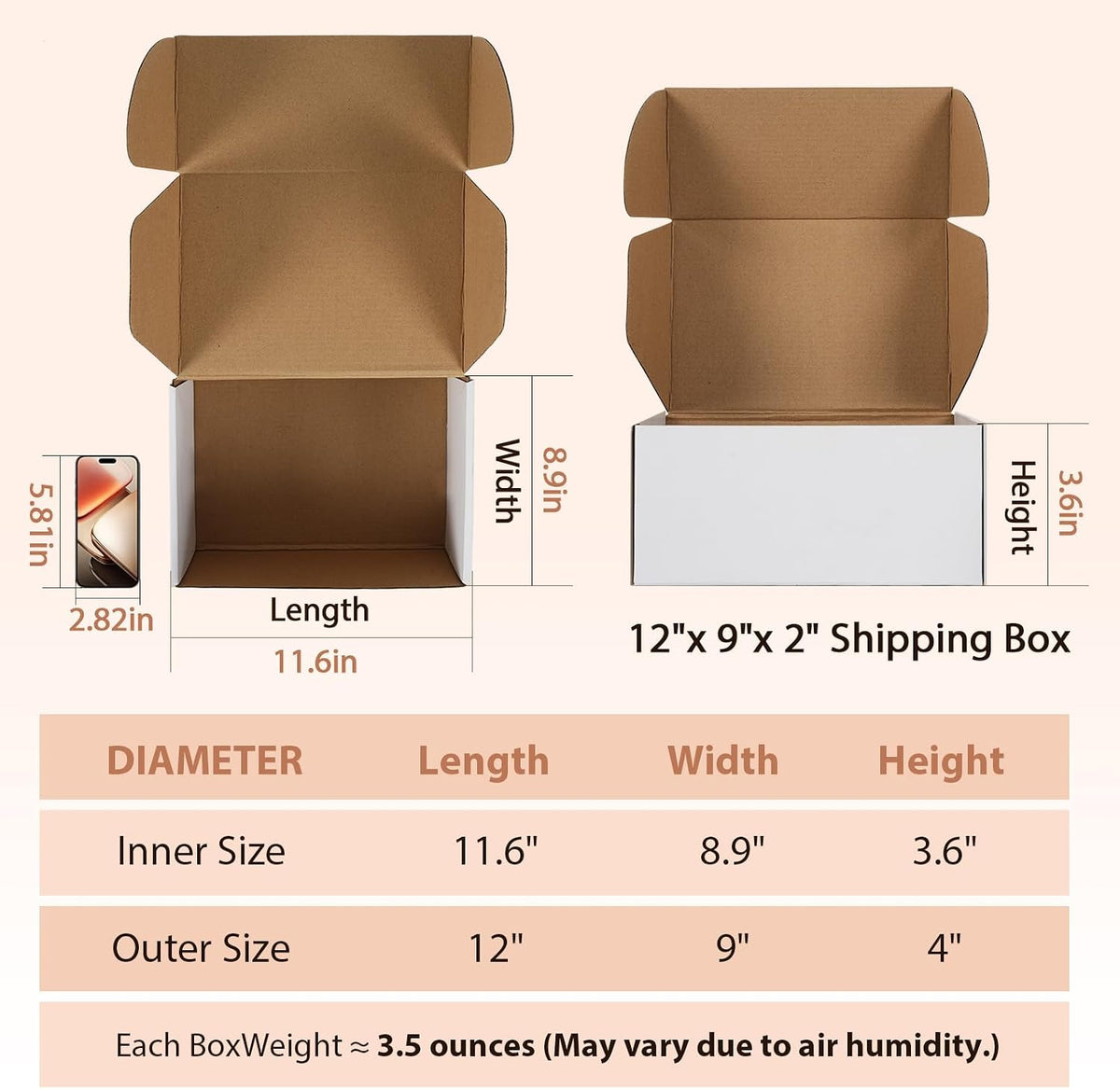 Shipping Boxes 20 Pack, Corrugated Cardboard Mailer Boxes for Small Business, Easy Fold Literature Mailers, Heavy