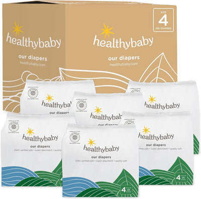 Non-Toxic Diapers for Sensitive Skin - Size 4, 150 Count