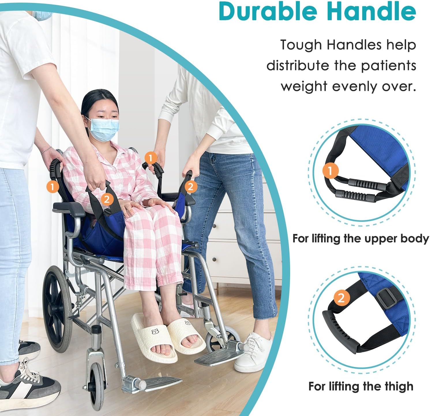 Patient Lift Transfer Belt from Bed to Wheelchair Stair Transfer Emergency Evacuation Chair Pad Safety Medical