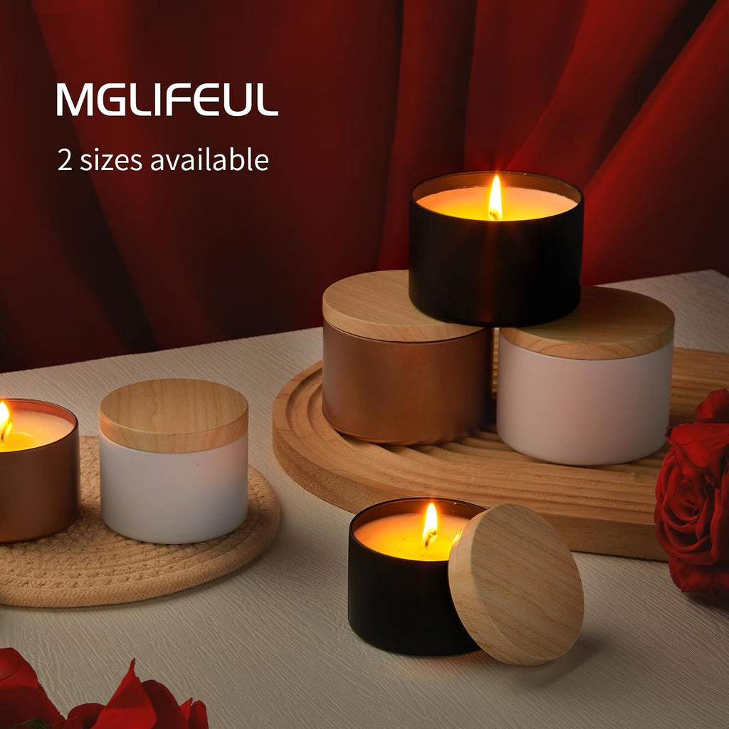 4oz Candle Tins Jars Cans with Lids and Wax Wick for Making Candle | Glod Empty Candle Containers for Small Business