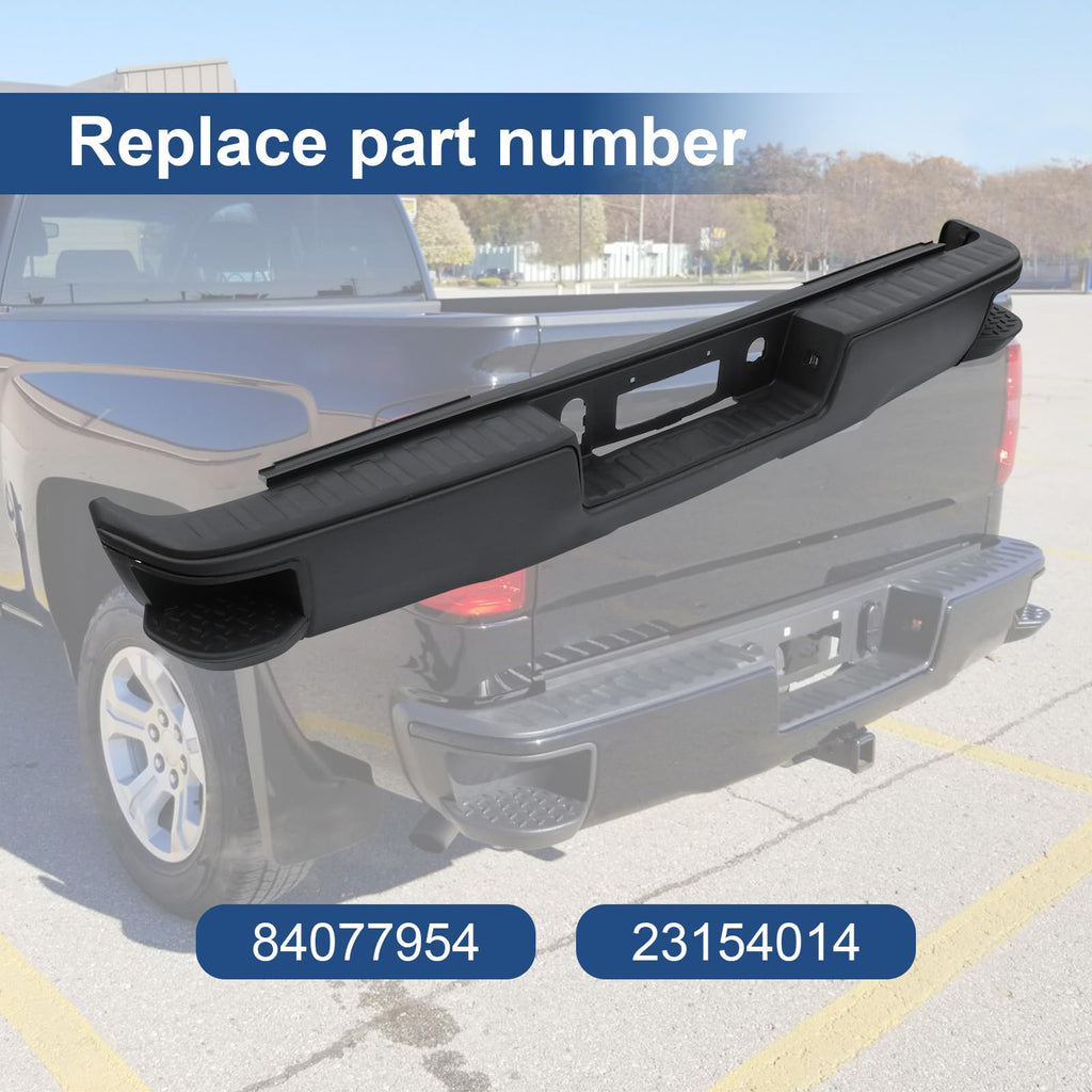 Black Rear Bumper Replacement for Chevy Silverado/GMC Sierra 1500 2014-2018