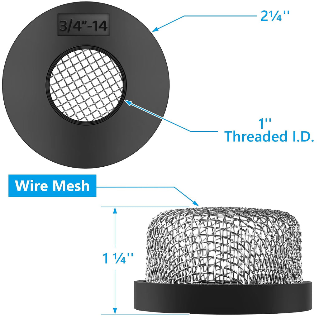3/4 Inch-14 Stainless Steel Mesh Strainer for Livewell Pumps, 1 Pack