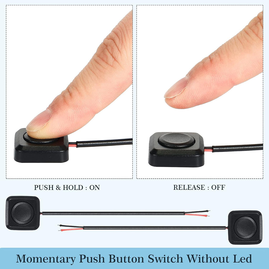 Leifide 4 Pcs Momentary Push Button Switch 12v 24v Surface Mount
