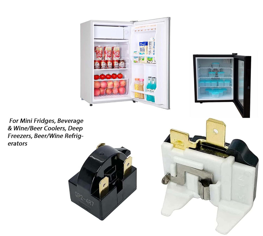 QP2-4R7 4.7 Ohm 3-Pin PTC Starter/Start Relay and Overload Kit Compatible with Mini Fridges Beverage & Wine Beer
