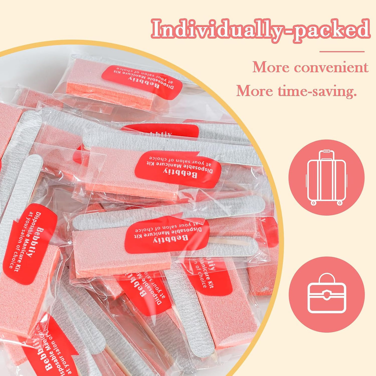 3 in 1 Disposable Manicure Kit Sets Professional (Count, 50, 80/100 Grit)