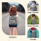 Backpack Purse for Women, PU Leather Ladies Backpack, Grey