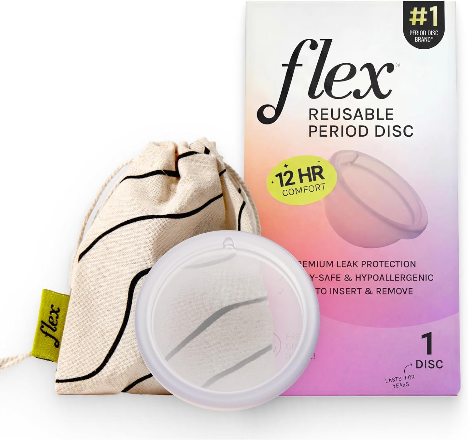 Reusable Disc | Reusable Menstrual Disc | Tampon, Pad and Cup Alternative | Capacity of 6 Super Tampons | Lasts for