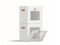 Cube Storage Bins with Lids - Front Opening, Clear Window, 2 Pack