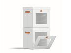 Cube Storage Bins with Lids - Front Opening, Clear Window, 2 Pack