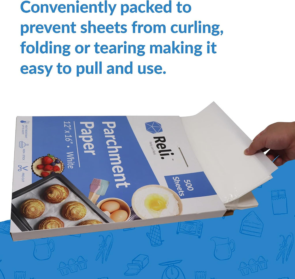 500 Pcs Parchment Paper Sheets, 12x16 in. White