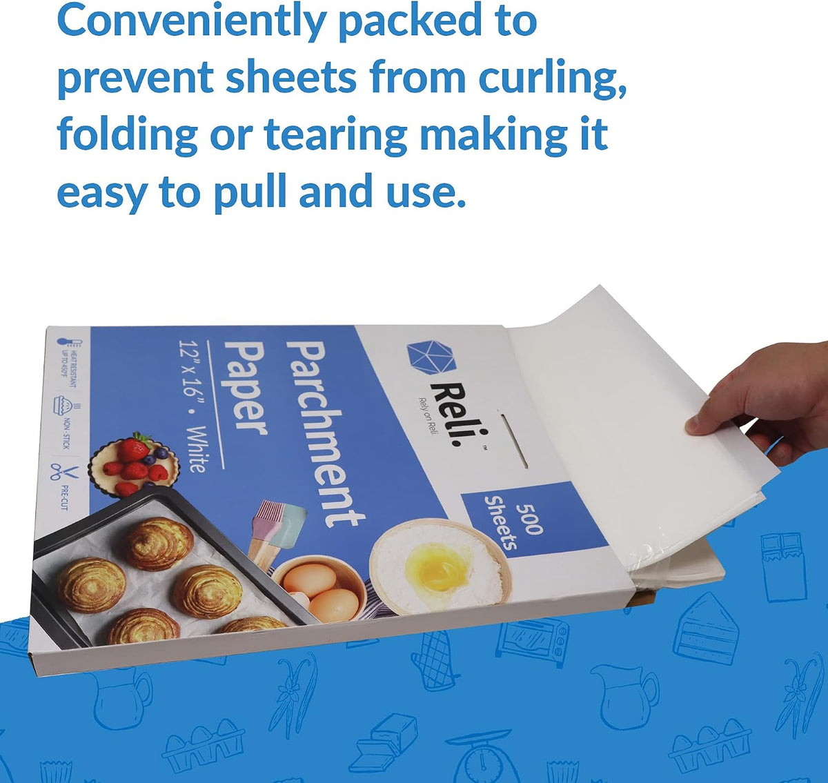500 Pcs Parchment Paper Sheets, 12x16 in. White