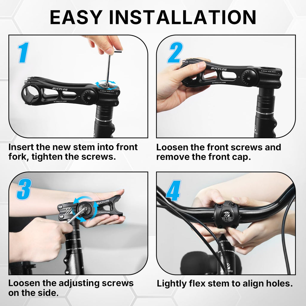 Adjustable Bike Stem Riser MTB for 25.4mm 31.8mm Handlebar Extender