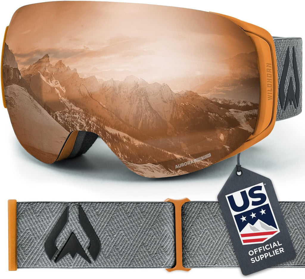 Wildhorn Roca Ski Goggles Men Women Anti-Fog/Scratch 100% UV-Magnetic Lens-Snowboard Snow Goggles Men Women