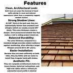 18" Tapersawn Western Red Cedar Shingles - 5/8" Thick Butt Edge - Premium Roofing & Siding Shingles - Durable Cedar