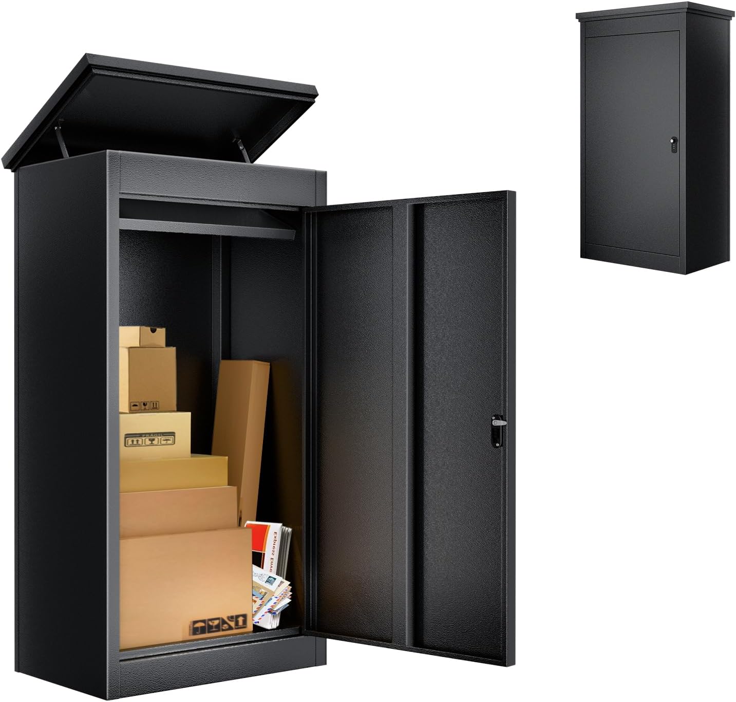 Package Delivery Boxes for Outside, Extra Large Parcel Drop Boxes with Secure Storage, Anti-Theft Galvanized
